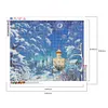 Diamond Painting -DIY Round Drill Moon Snow Church(60x50cm)