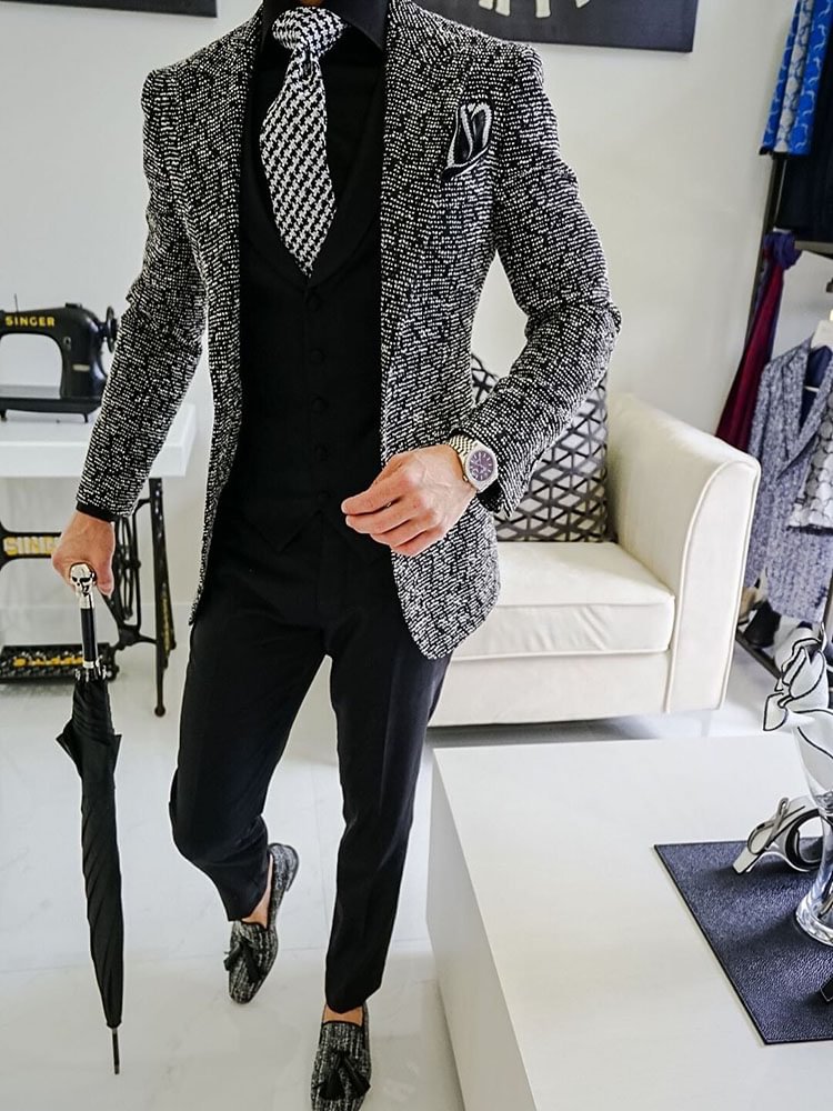 Elegant And Simple Business Party Men's Knit Suit、、URBENIE