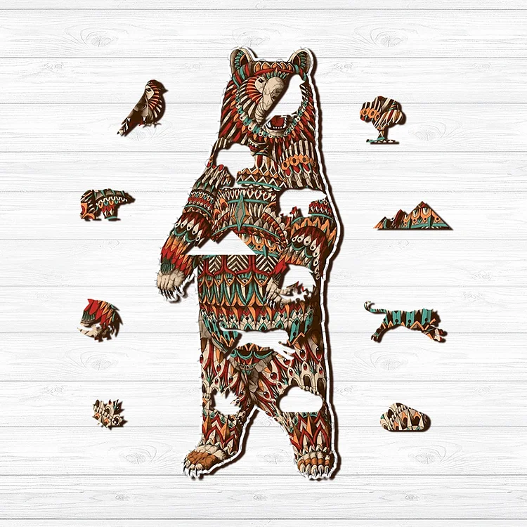 Ericpuzzle™ Ericpuzzle™Ornate Grizzly Bear Wooden Puzzle