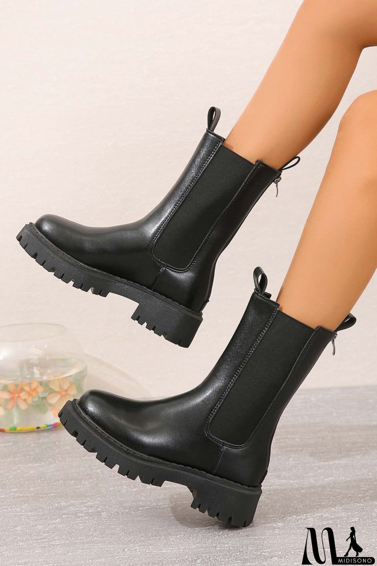 MidiSono - Chelsea Mid-Calf Platform Boots