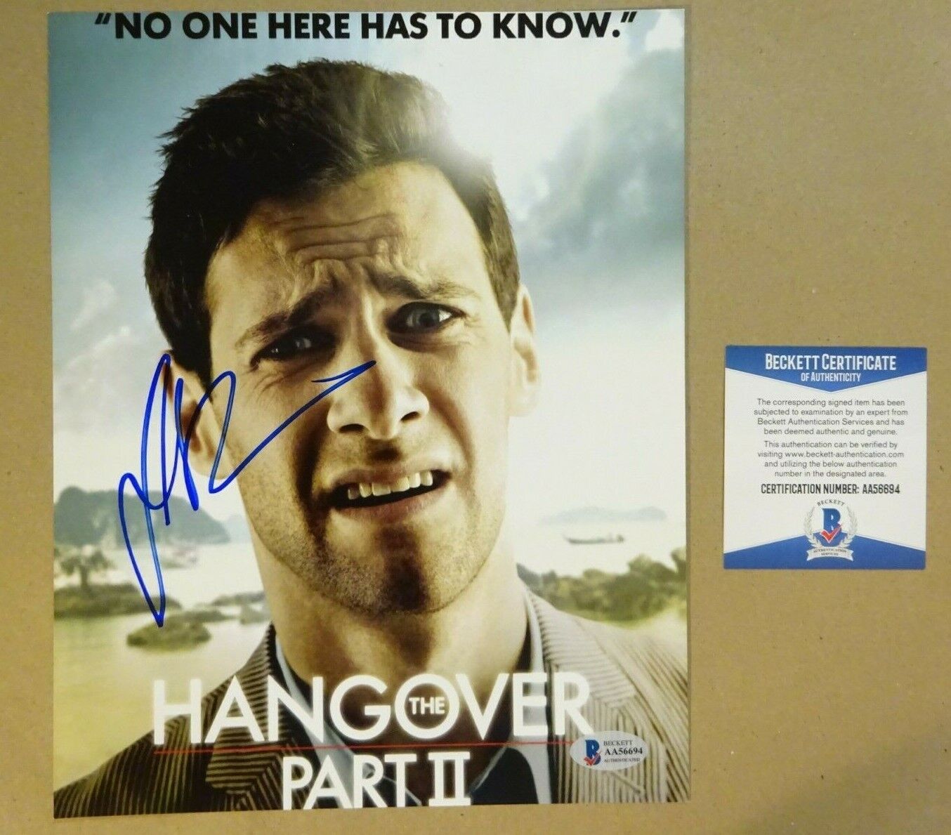 Signed JUSTIN BARTHA Autographed Hangover 2 Photo Poster painting 8x10