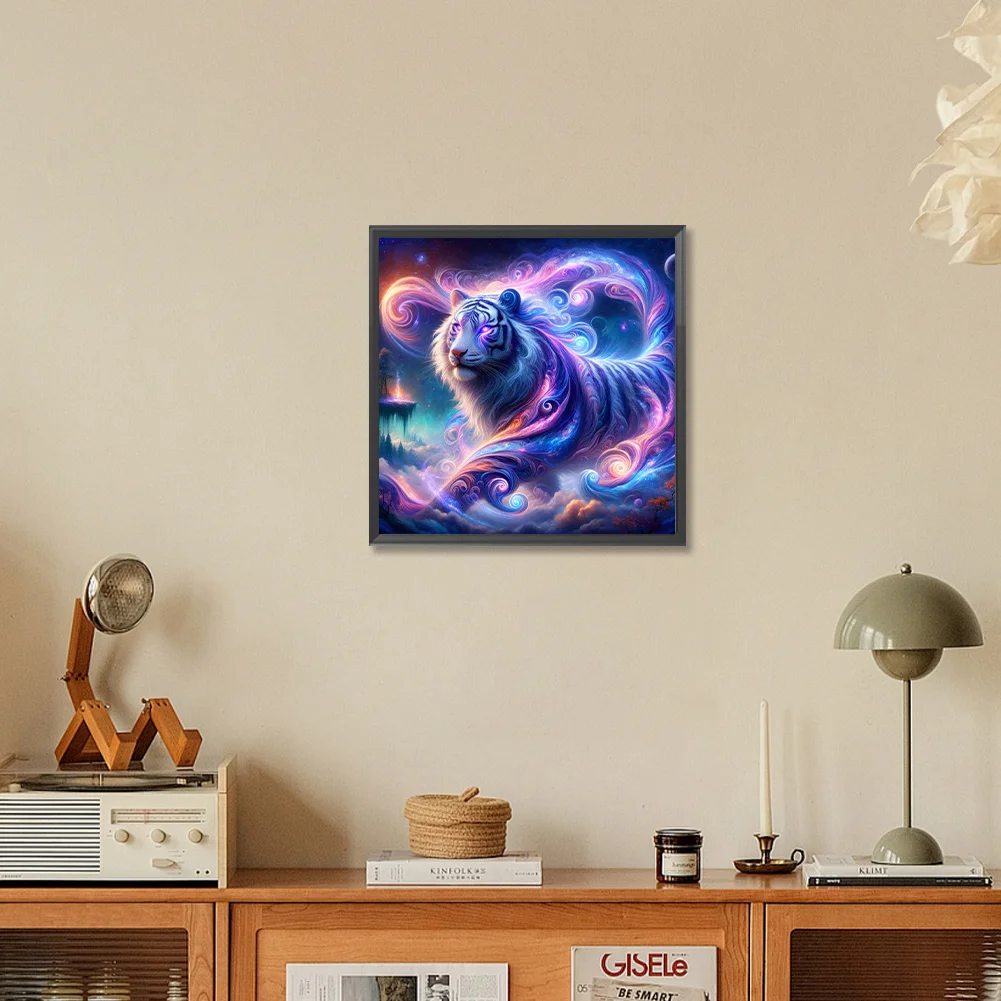 Diamond Painting - Full Round Drill - Purple Tiger(Canvas|30*30cm)