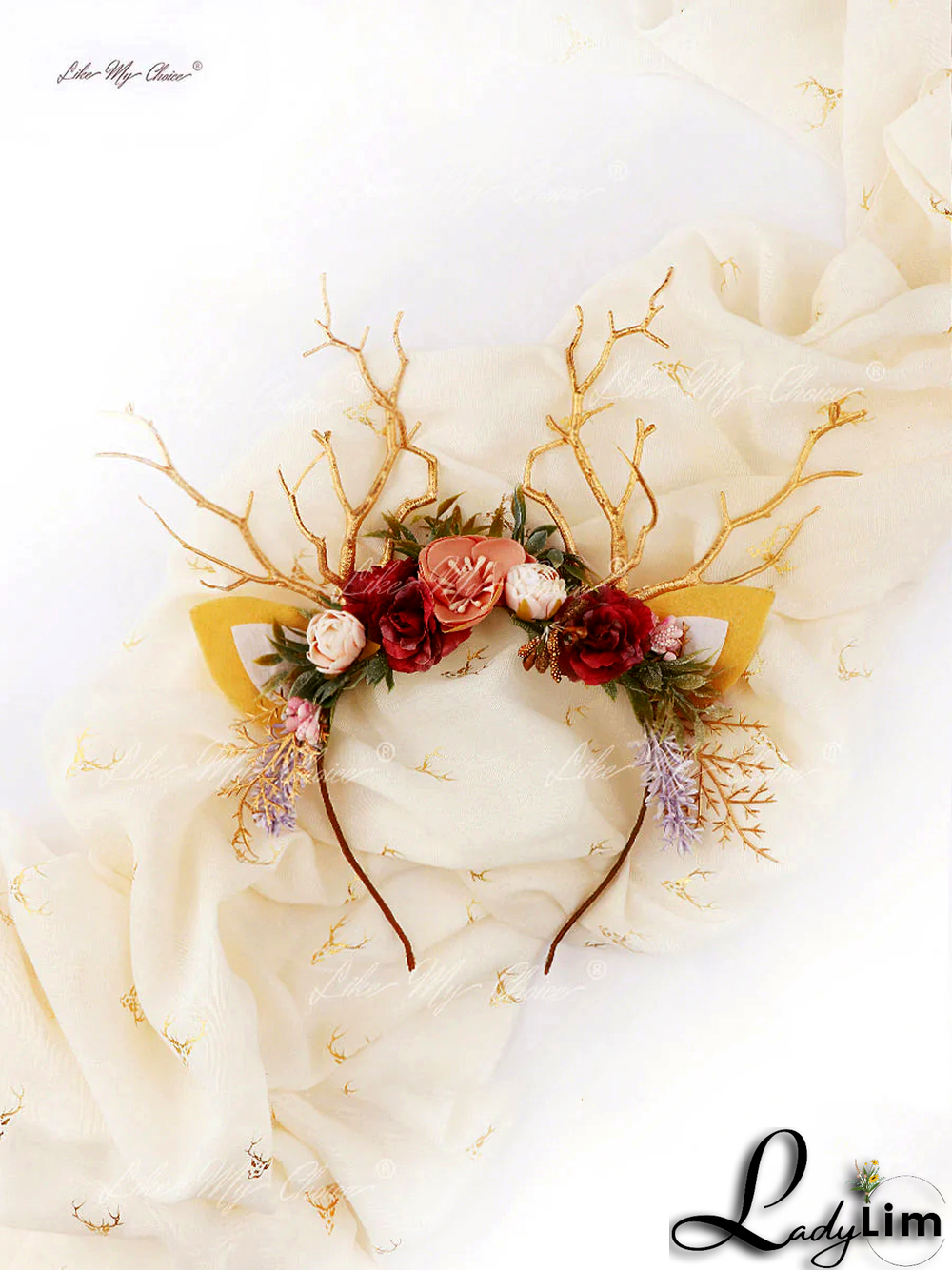 Lavender Flower Christmas Reindeer Headband | LikeMyChoice®