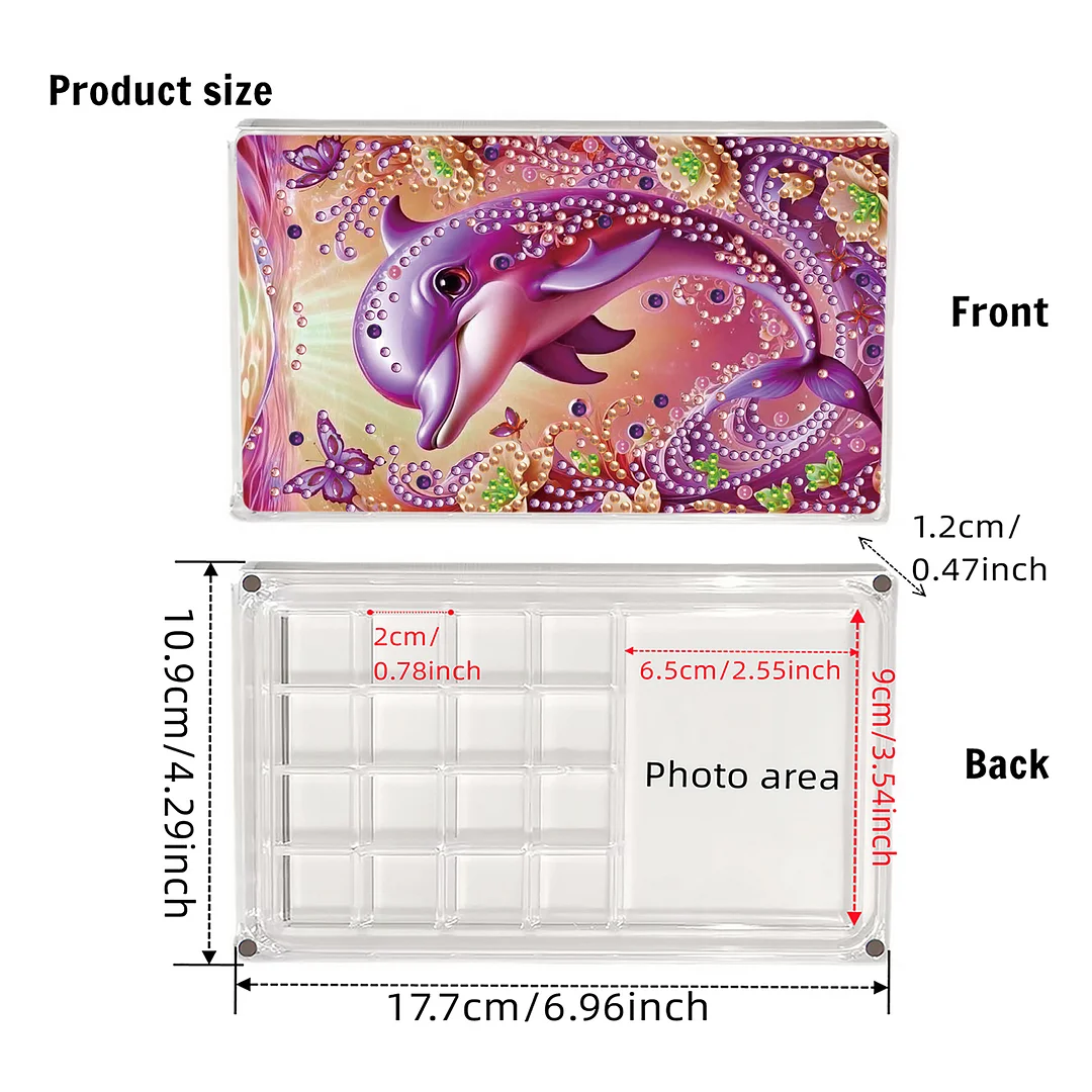 2pcs DIY 5D Diamond Painting Acrylic Jewelry Box Kit Gift for Adults (Animal A)