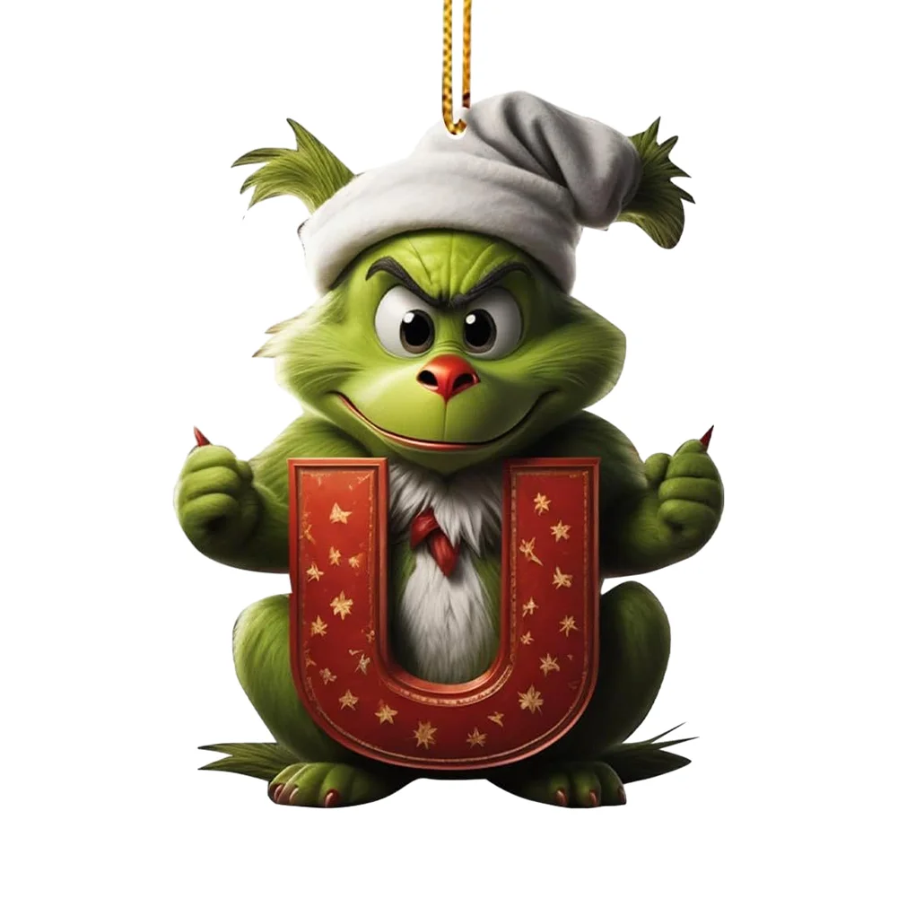 Christmas Acrylic Grinch Xmas Tree Hanging Ornament Hanging Green Monster Decor
