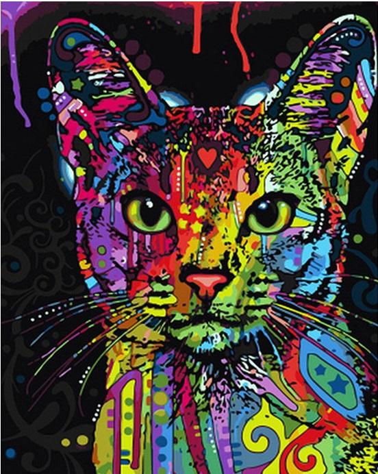 

Colorful Cat – Paint By Numbers - 40*50CM, 501 Original