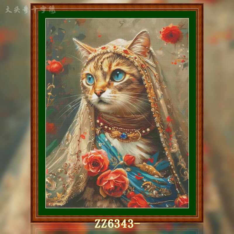 [ZZ6343-Court cat pet] Painting Fairy Cross Stitch