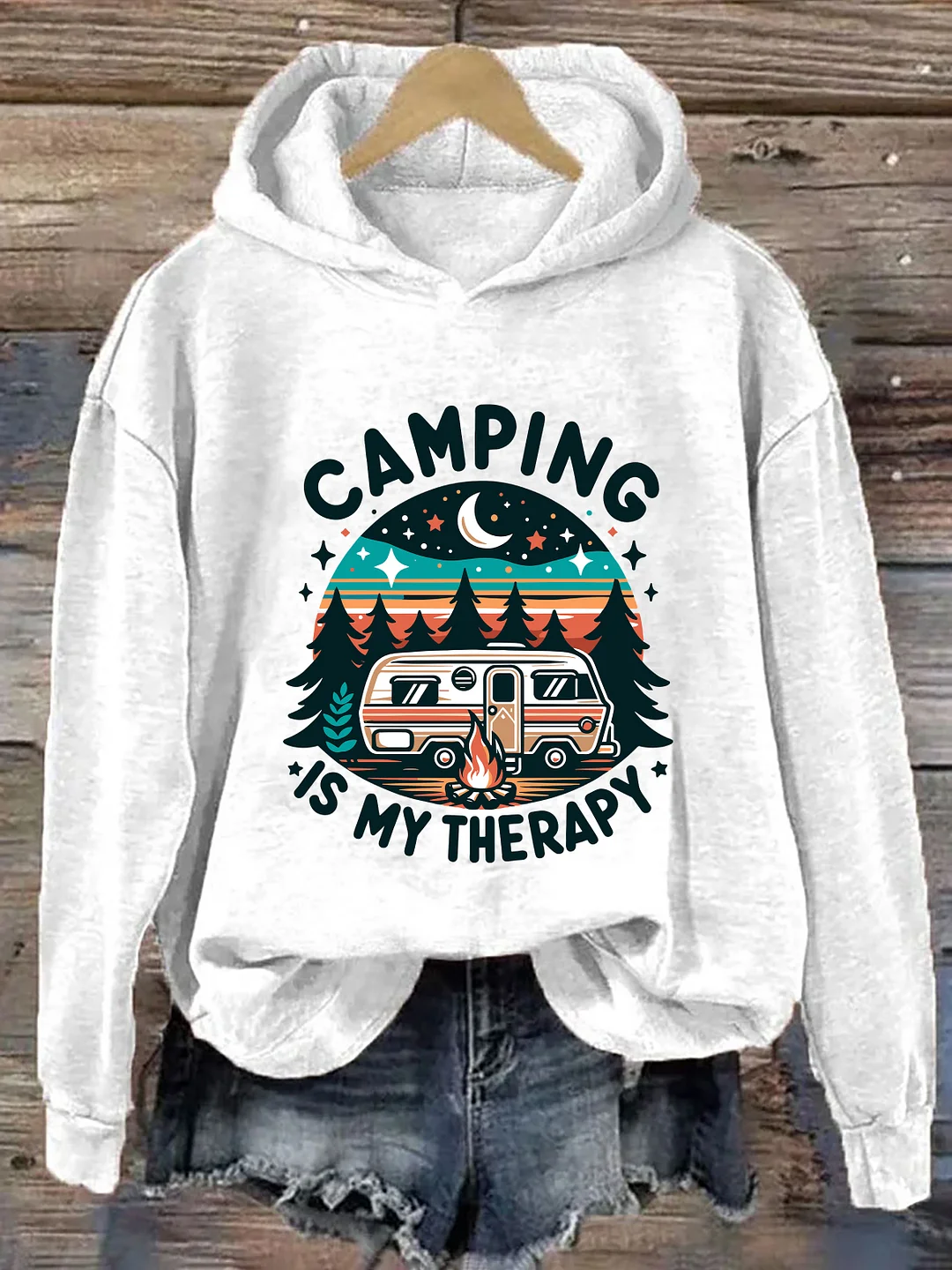 Camping Is My Therapy Hoodie