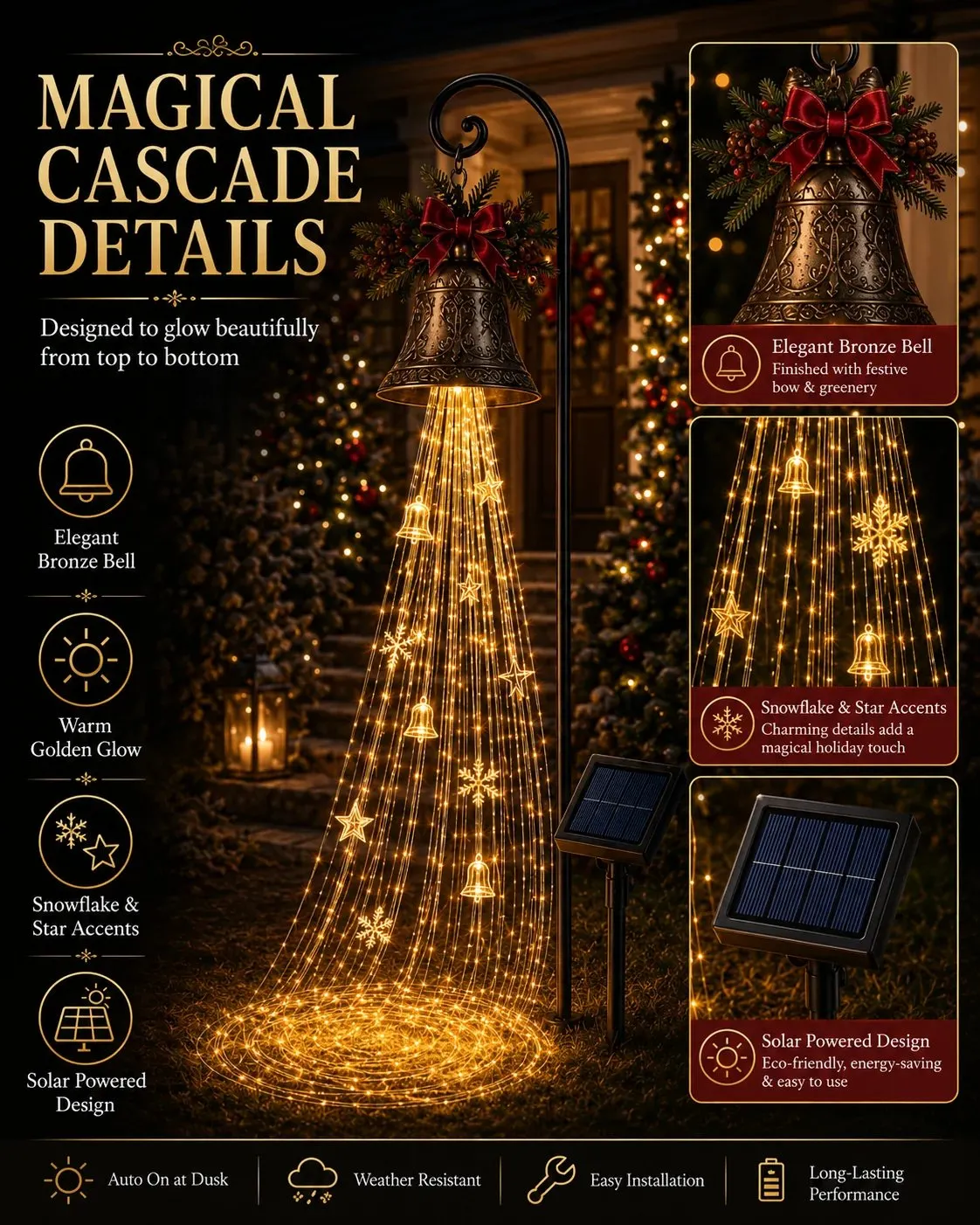 Christmas Bell Cascade light details