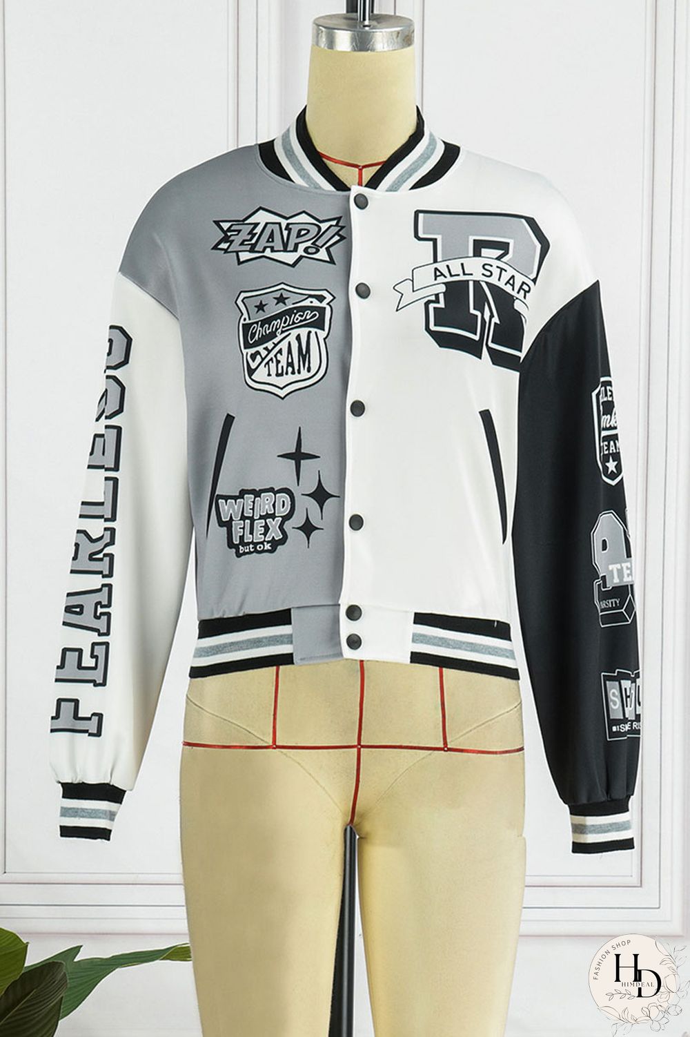 Rose Red Casual Street Print Patchwork Buckle Outerwear(Subject to Actual Product)