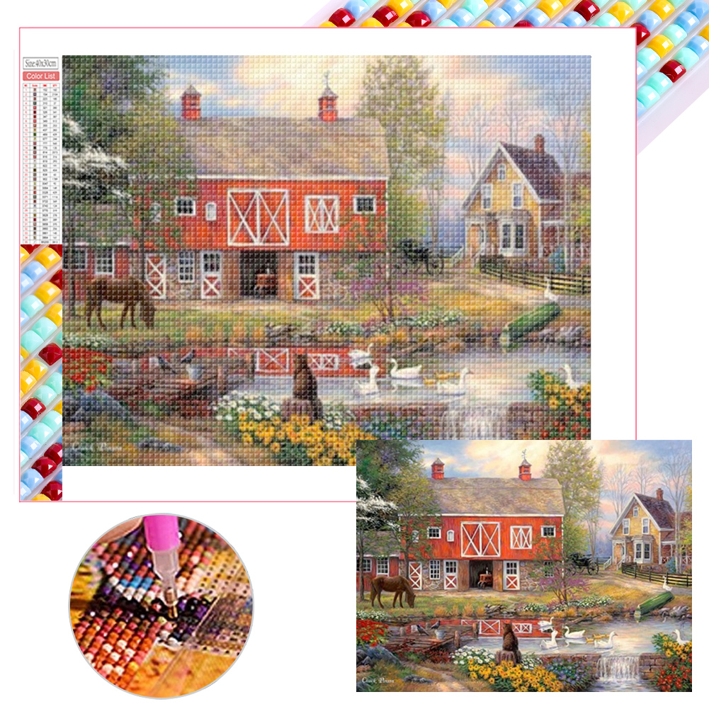 Farm Animals 40*30cm(picture) full square drill diamond painting
