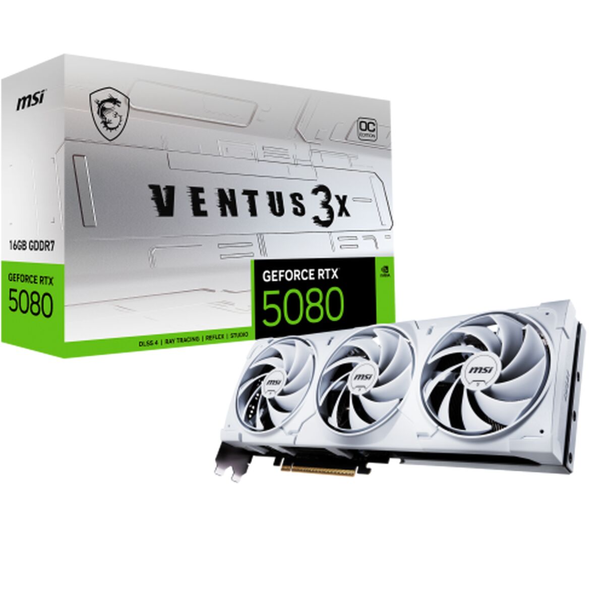 Graphics card MSI GEFORCE RTX 5080 16G VENTUS 3X OC WHITE GEFORCE RTX 5080 16 GB GDDR6X