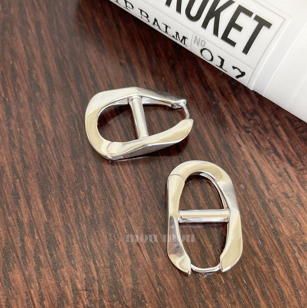 925 Sterling Silver IG Style Pig Nose Text Letter Number Silver Electroplating Stud Earrings