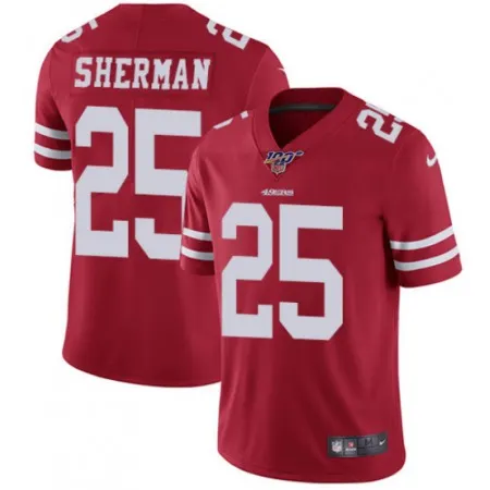 Men's San Francisco 49ers #25 Richard Sherman Red 2019 100th season Vapor Untouchable Limited Stitched NFL Jersey