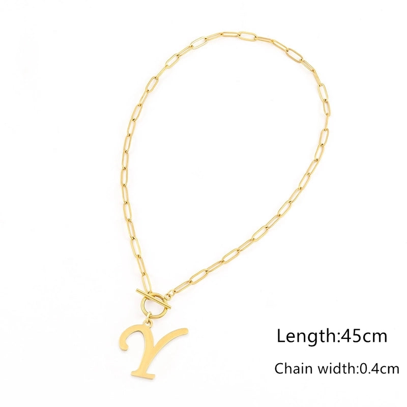 Elegant Minimalist Classic Style Letter 201 Stainless Steel 304 Stainless Steel Pendant Necklace