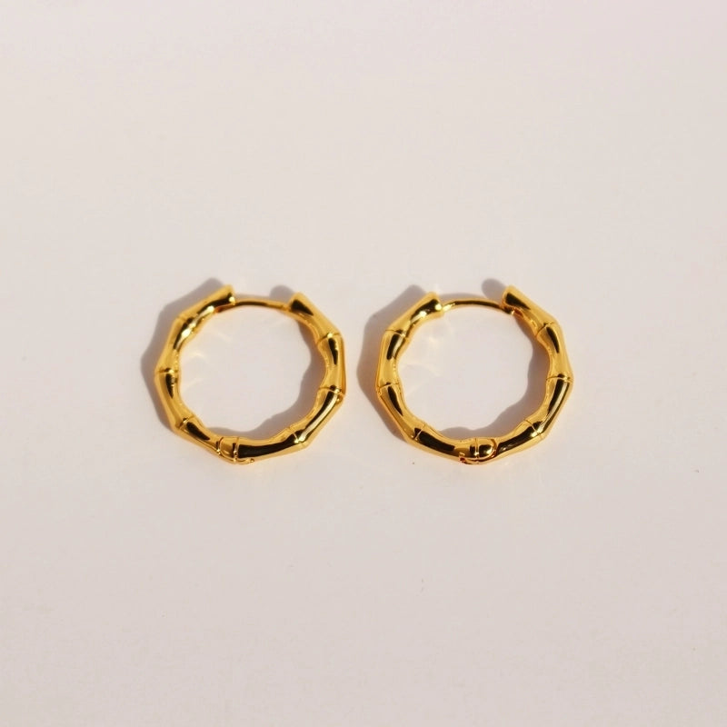 Brass 24K Gold Plated Geometric Earrings
