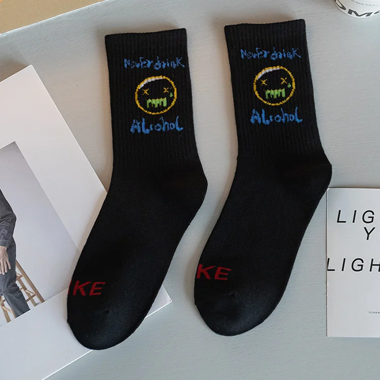 Ghost Face Letter Pattern Cotton Socks