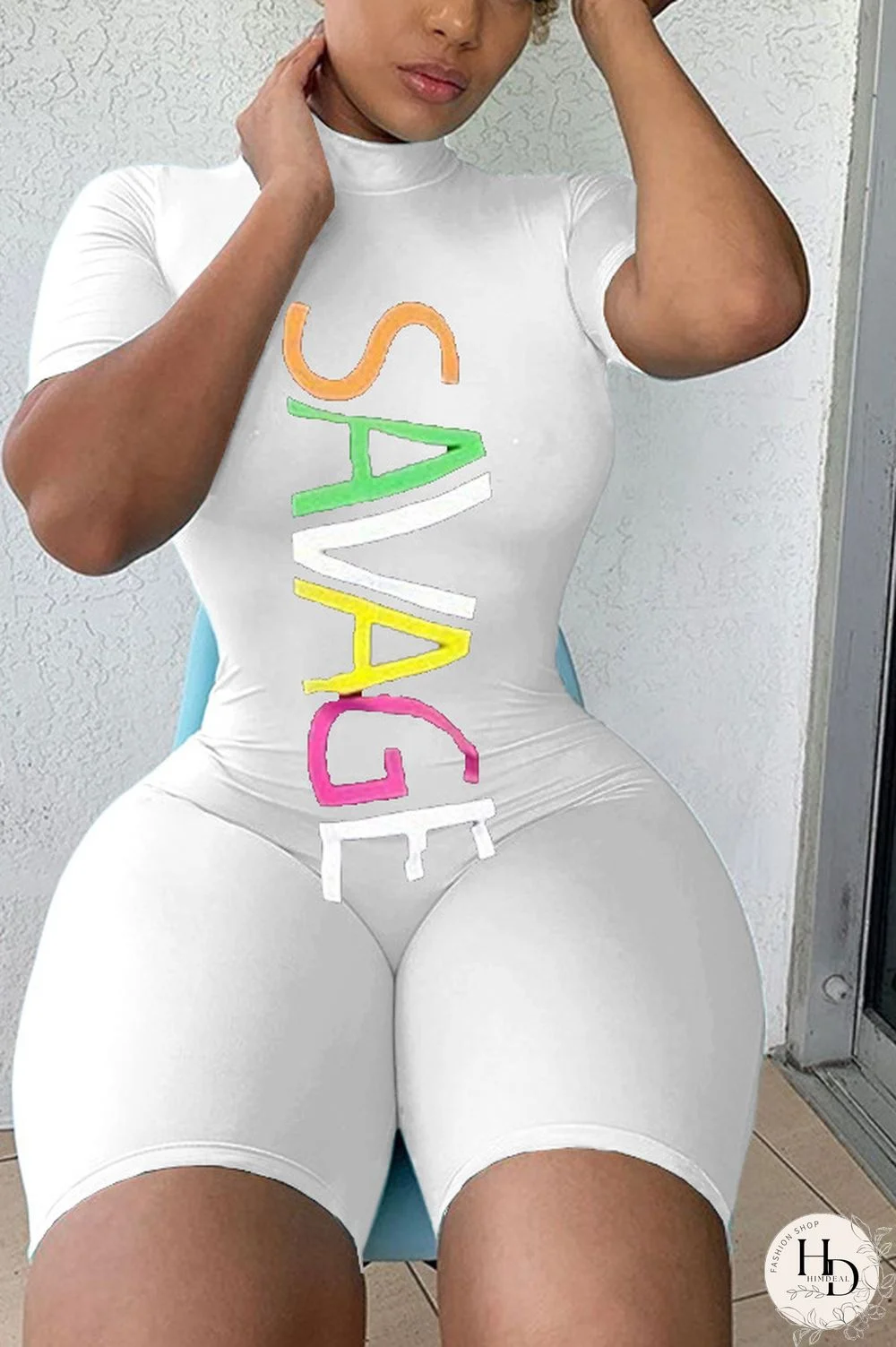 Orange Casual letter Short Sleeve Jumpsuits