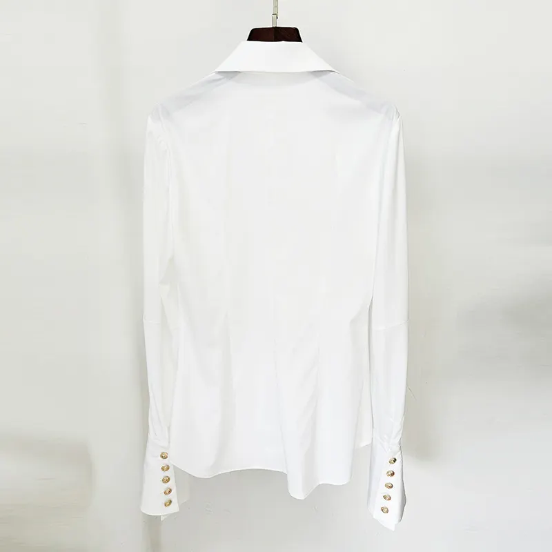 Nigikala Nigikala New Star Fashion Simple Repair White Long-Sleeved Horn Sleeve Shirt