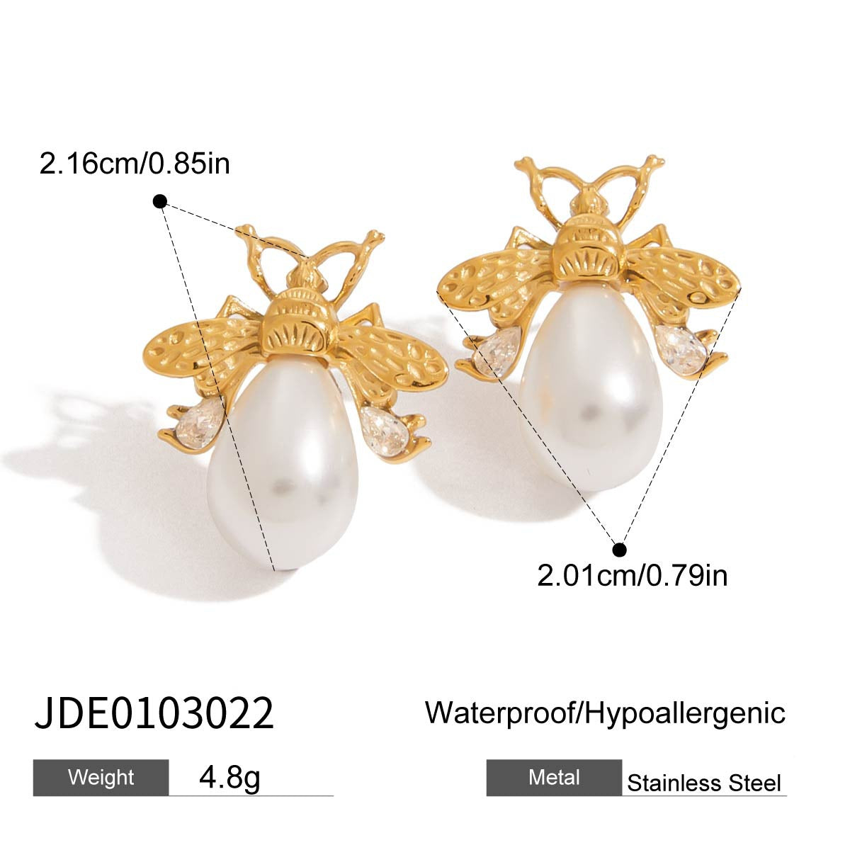 Jie Ding Pearl Earrings Design Niche Stainless Steel Earrings Titanium Steel Earrings For Women