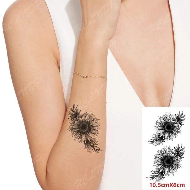 Waterproof Temporary Tattoo Sticker Small Cute Flower Plant Body Art Flash Tatoo Fake Tatto for Women Men