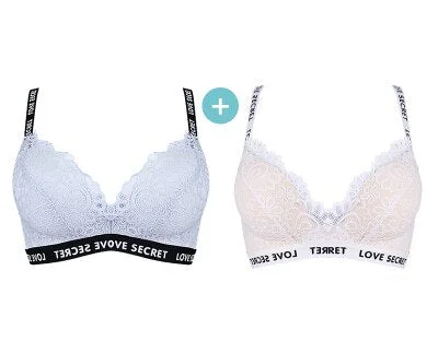 Sexy lace bra push-up bra women's underwear bra 3/4 cup bra fashion underwear soft letter suspenders