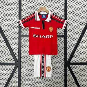 1998/1999 Retro Manchester United Home Football Shirt 1:1 Thai Quality Kids Size