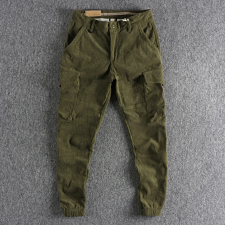 Vintage Corduroy Comfort Cargo Cuffed Pants