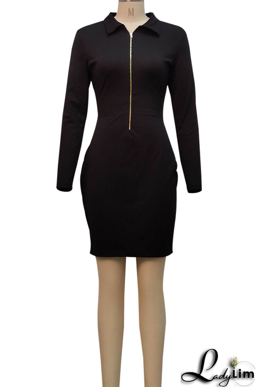 Pink Sexy Solid Split Joint Zipper Collar One Step Skirt Dresses