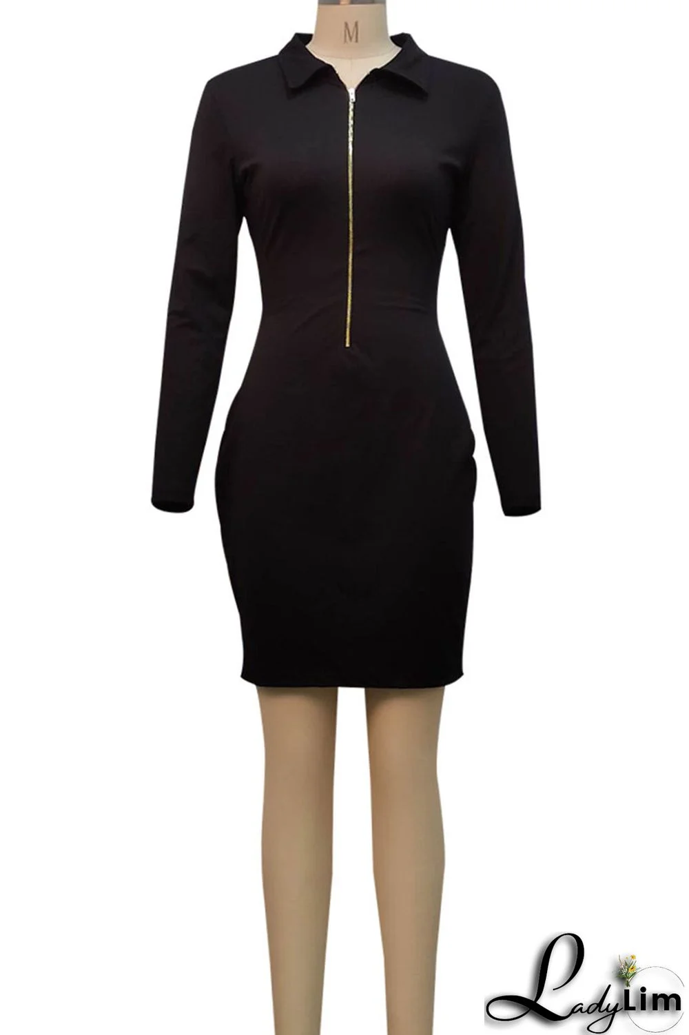 Pink Sexy Solid Split Joint Zipper Collar One Step Skirt Dresses