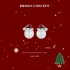 Christmas Hat Pearl Stud Earrings 925 Sterling Silver 