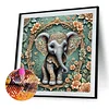 (40*40cm)Flower Elephant - Full Round Drill Diamond Painting