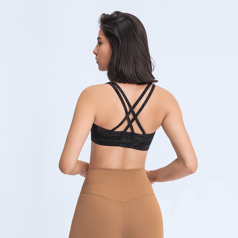 Naked Feel Cross Criss Back High Impact Sanding Sports Yoga Bra