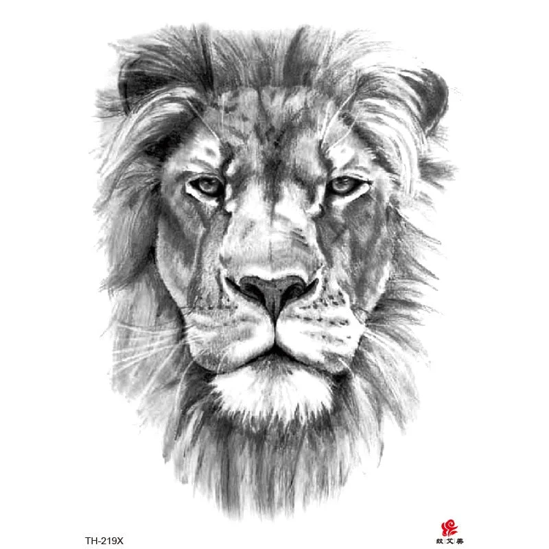 Lion Tiger Cool Temporary Tattoo Sticker Fashion Wolf Waterproof Animal Body Art Arm Tatto Fake Removable Tatoo for Men Women