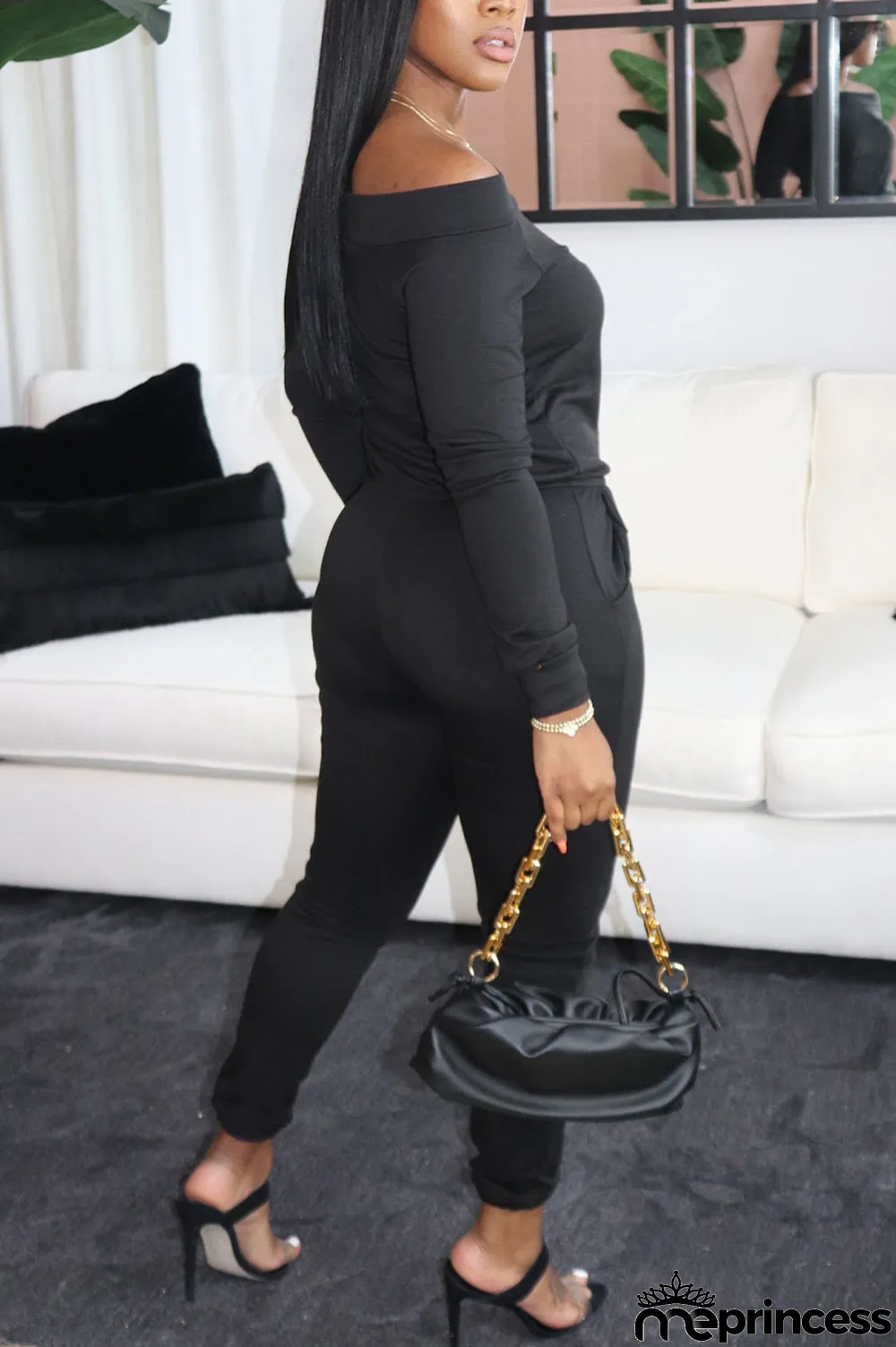 Blue Sweet Solid With Belt Bateau Neck Straight Jumpsuits