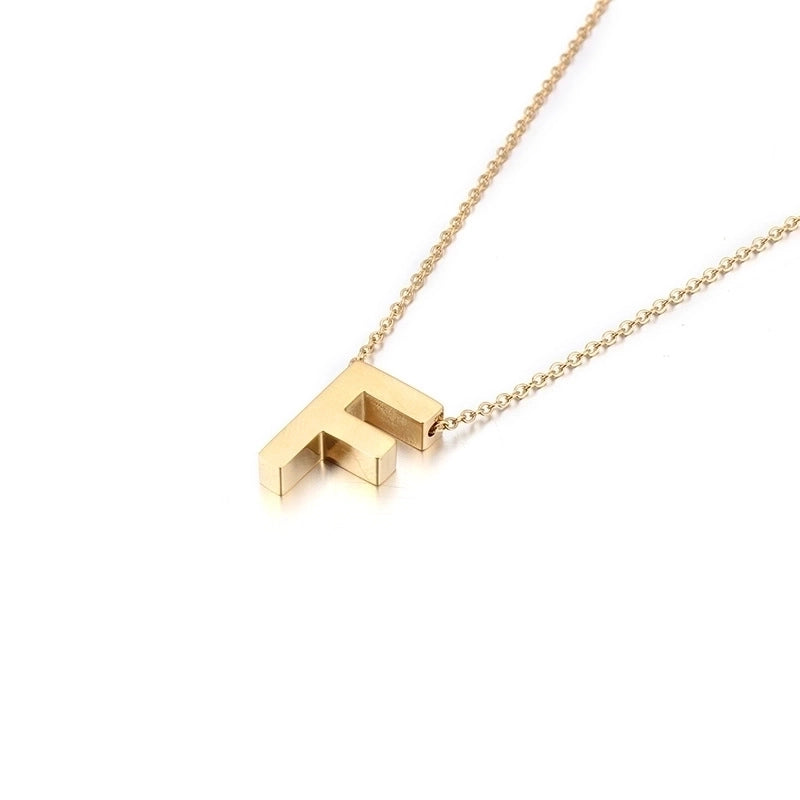 Titanium Steel 18K Gold Plated Fashion Plating Letter Necklace