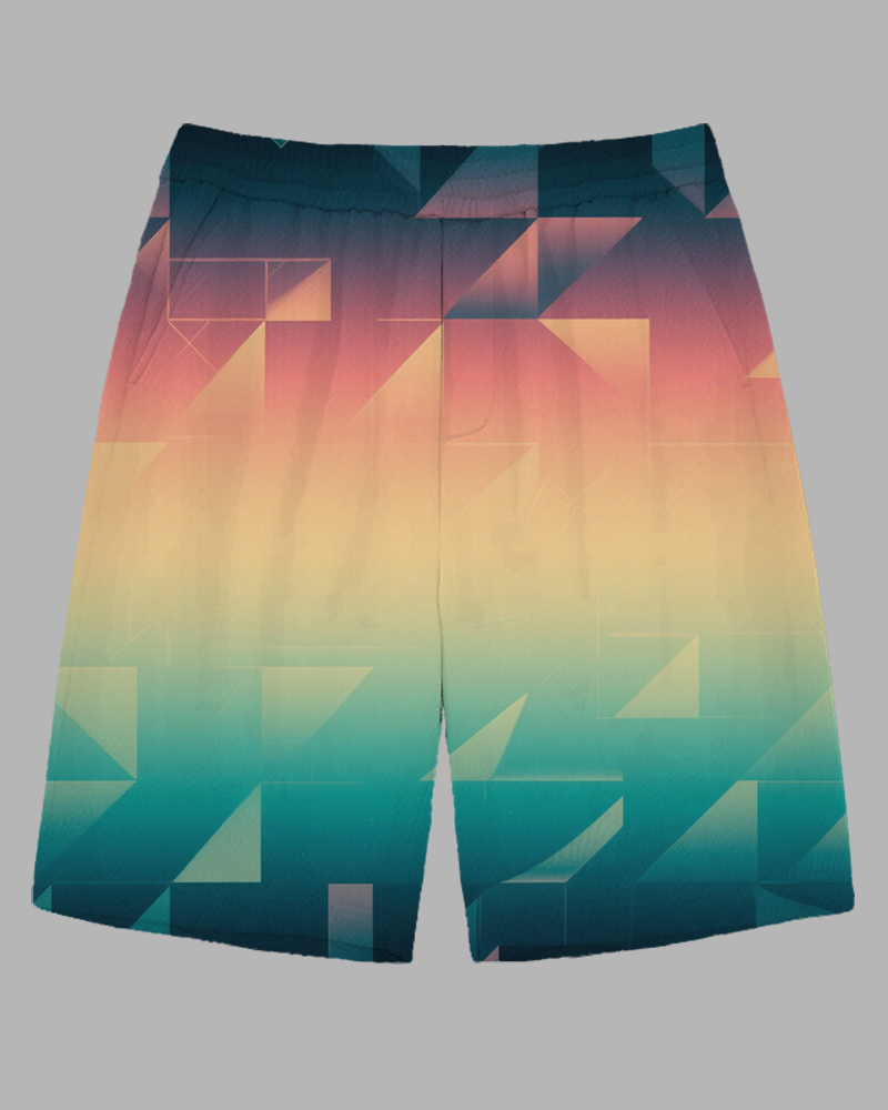 Big Men's Daily Casual Fashionable Patterned Gradient Shorts