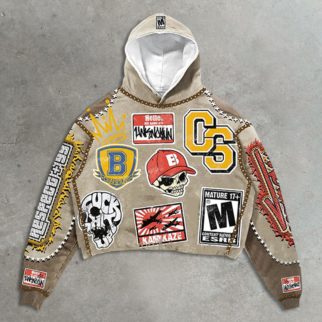 Hip-hop street casual retro hoodie