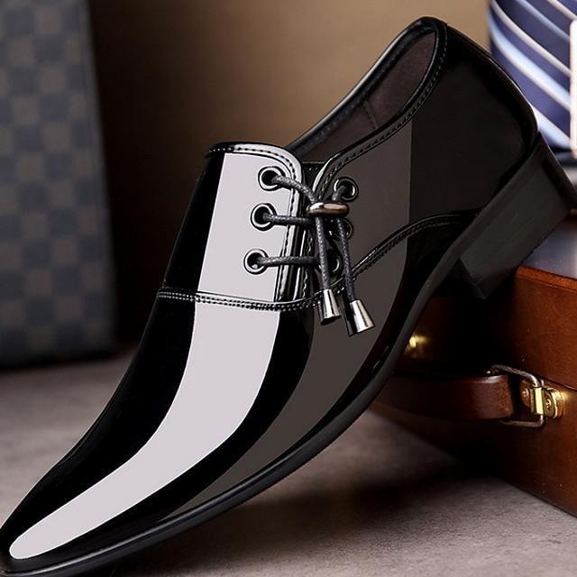Men's Leather Shoes Rubber / Microfiber Fall Oxfords Black / Brown - VSMEE