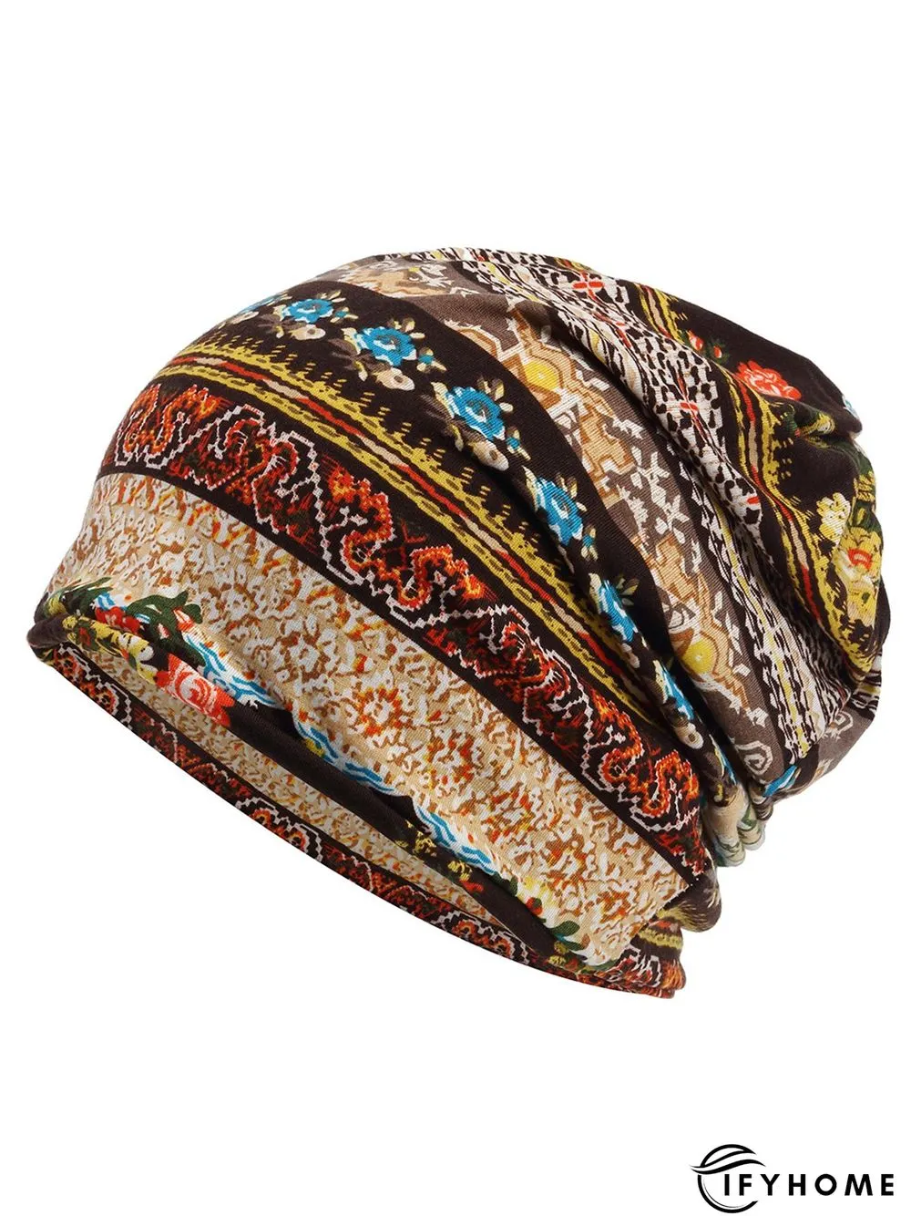 Vintage Paisley All Season Printing Household Style Polyester Cotton Turban Regular Hat | IFYHOME