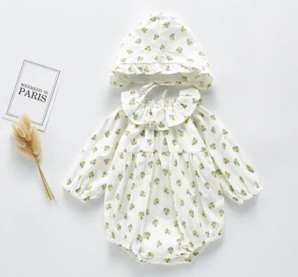 2pcs Baby Rompers+Hat 2019 Spring Newborn Infant Color Long Sleeve Jumpsuit Play Suit For Baby Girl Fashion Baby Girl Clothes
