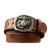 Premium Leather 250th Anniversary USMC Belt With Eagle Globe And Anchor Buckle by Inlyline