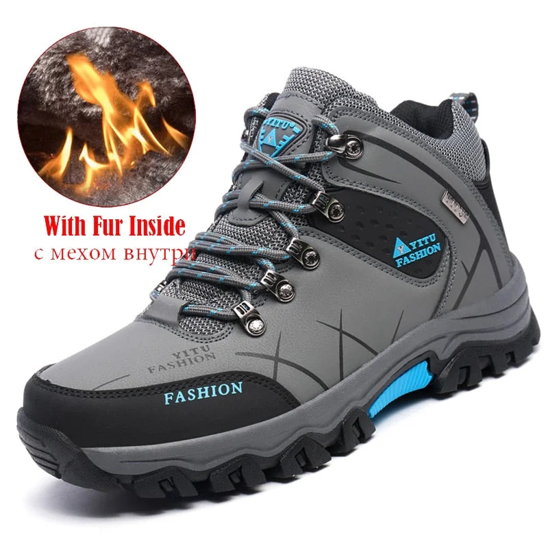 Winter Autumn Outdoor Boots Men Shoes Male Adult Casual Ankle Rubber Anti-Skidding Snow Boots Men Work Shoes Footwear Sneakers