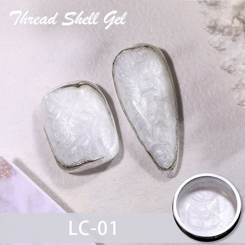 LILYCUTE 7ML Thread Shell Nail Gel Polish Popular In Autumn And Winter Pearl Shell Semi-Permanent UV Gel Base Top Coat
