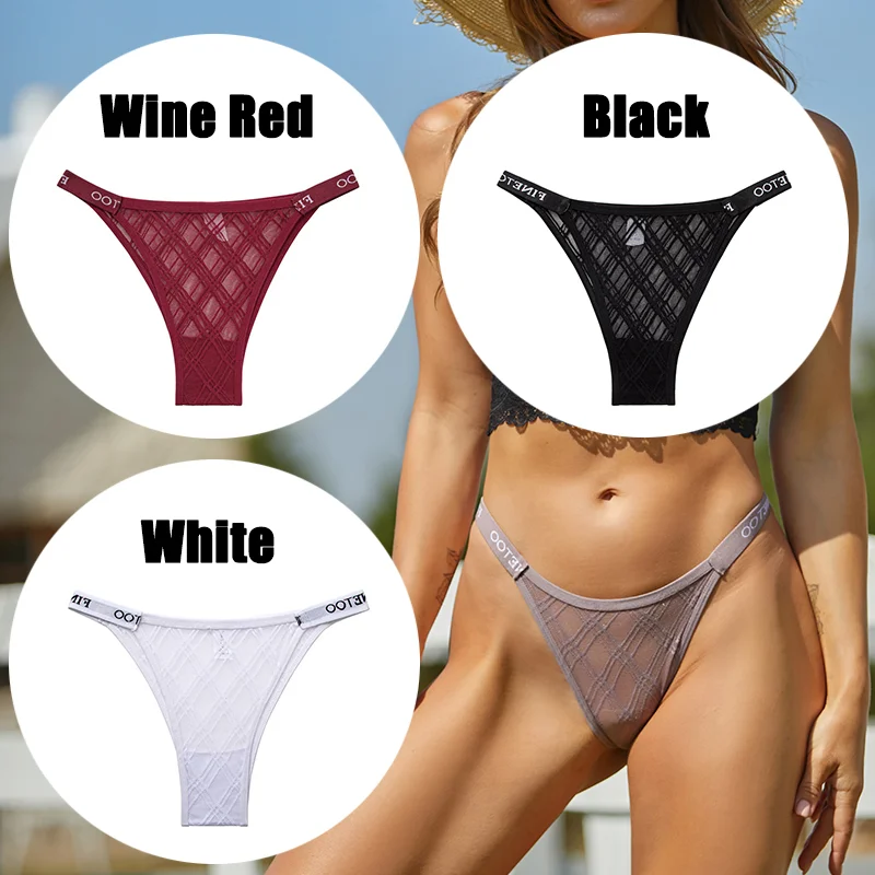 Billionm Sexy Underwear for Women Perspective Thong G-string Lace Panties Breathable Intimates Lingerie Female Soft Undearpants