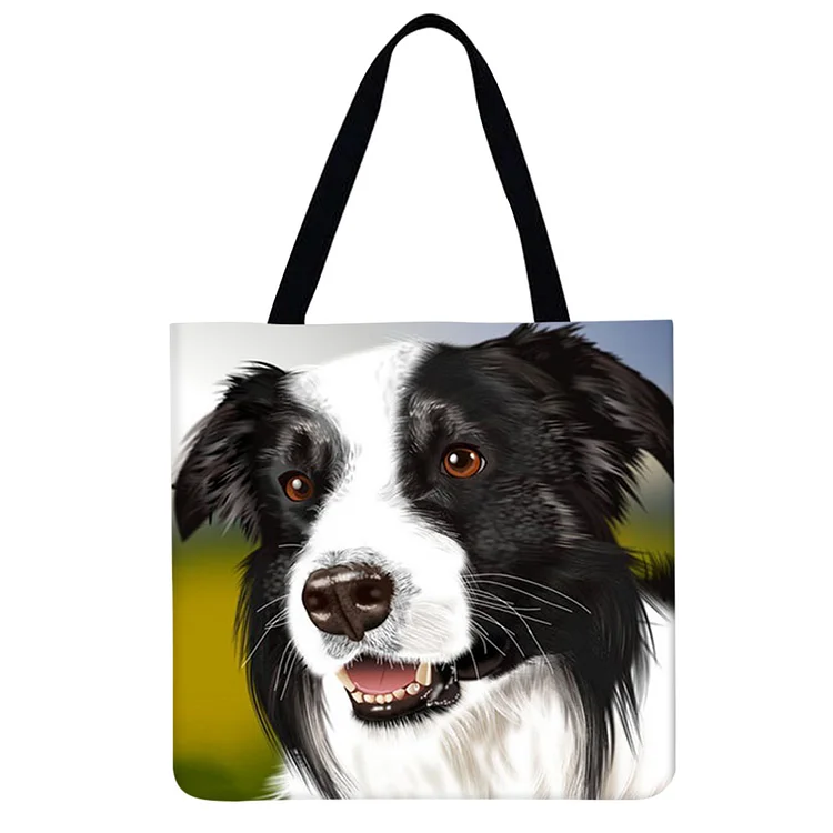 Black And White Dog - Linen Tote Bag