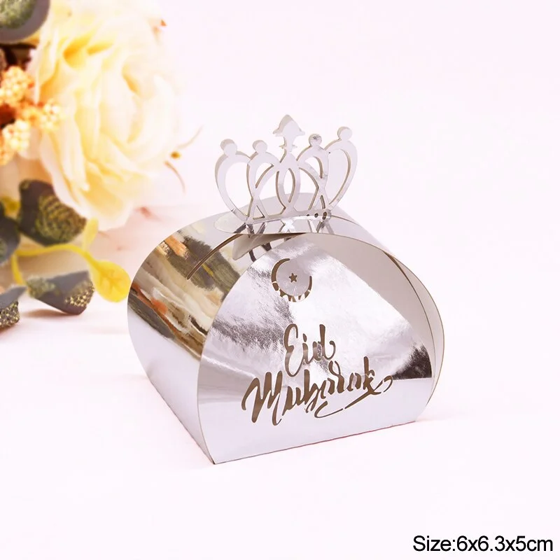 10/20pcs EID Mubarak Chocolate Candy Box Cookie Gift Packaging Boxes Bag Ramadan Kareem Decoration Islamic Muslim Party Supplies