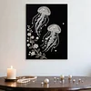 (30x40cm)Two Jellyfish DIY Pearl Painting Framed Grape Handmade Pearl Material Art Kit Living Room Decor