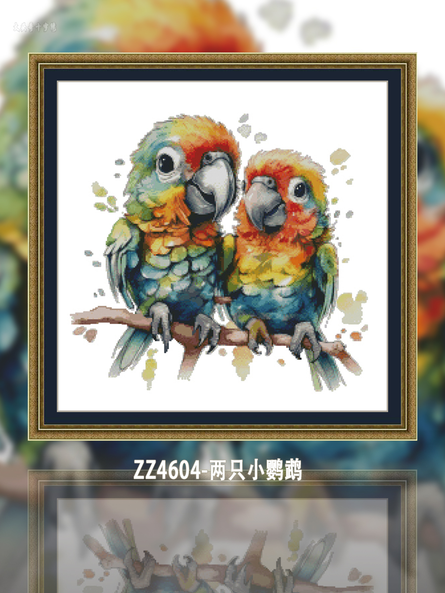 [ZZ4604-Two Little Parrots] Painting Fairy Cross Stitch