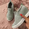 Women Faux Suede Wedge heel Sneakers Slip on Breathable Shoes